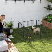 8 Panel Heavy Duty Dog Playpen With Door for Small Dogs 60cm High Indoor Outdoor by PawHut