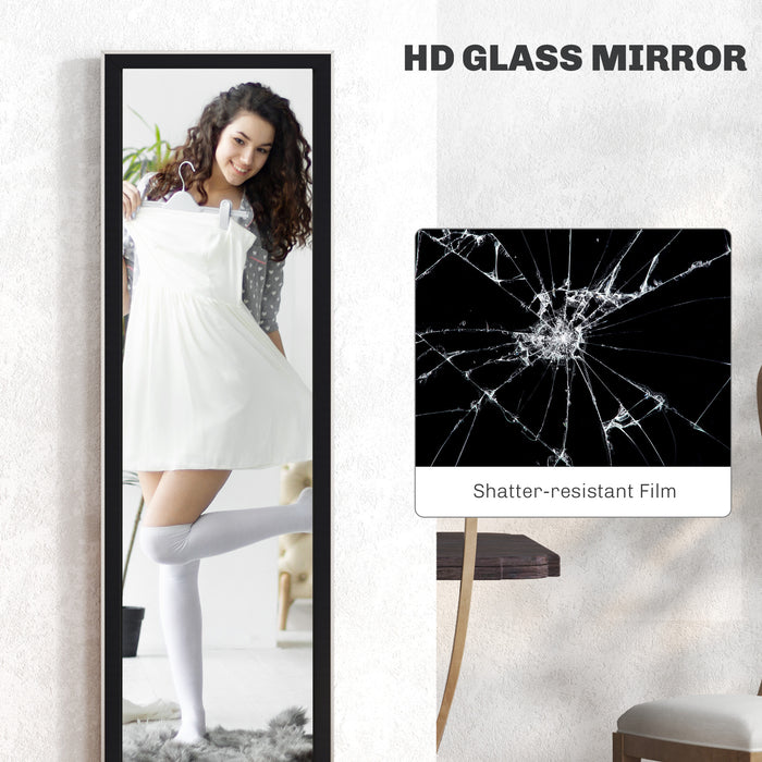 Black Full Length Mirror with Glitter Frame by HOMCOM