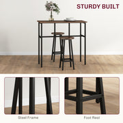 6 Piece Counter Height Bar Table and Stool Set Ideal for Kitchen or Dining Area Rustic Brown