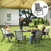 Set of Four Folding Outdoor Chairs Black and Grey Lightweight by Outsunny