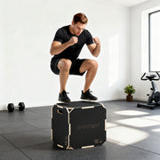 Wooden Plyo Jump Box Non Slip Surface For Home Fitness And Cardio Workouts Natural AOSOM