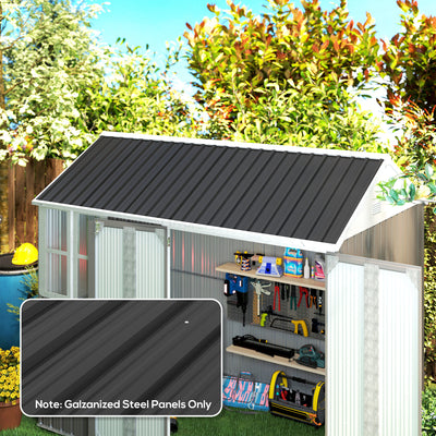 Set of 12 Corrugated Steel Roof Panels for Sheds and Garages Weather Resistant Black