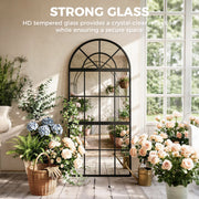 Hallway Wall Mirror Set 3 Piece Arched Design to Brighten and Open Up Spaces Black Homcom