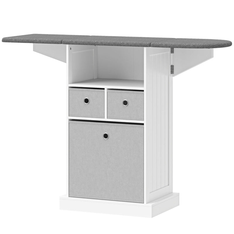 Homcom ironing board cabinet unfolded, White, on a plain background