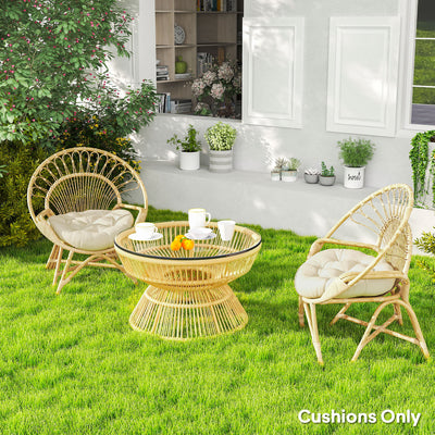 Set of Two Beige 60cm Outdoor Cushions Weather Resistant by Outsunny