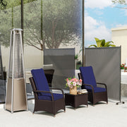 Dark Grey Outdoor Privacy Screen with Wheels 183 x 181cm Ideal for Garden or Patio