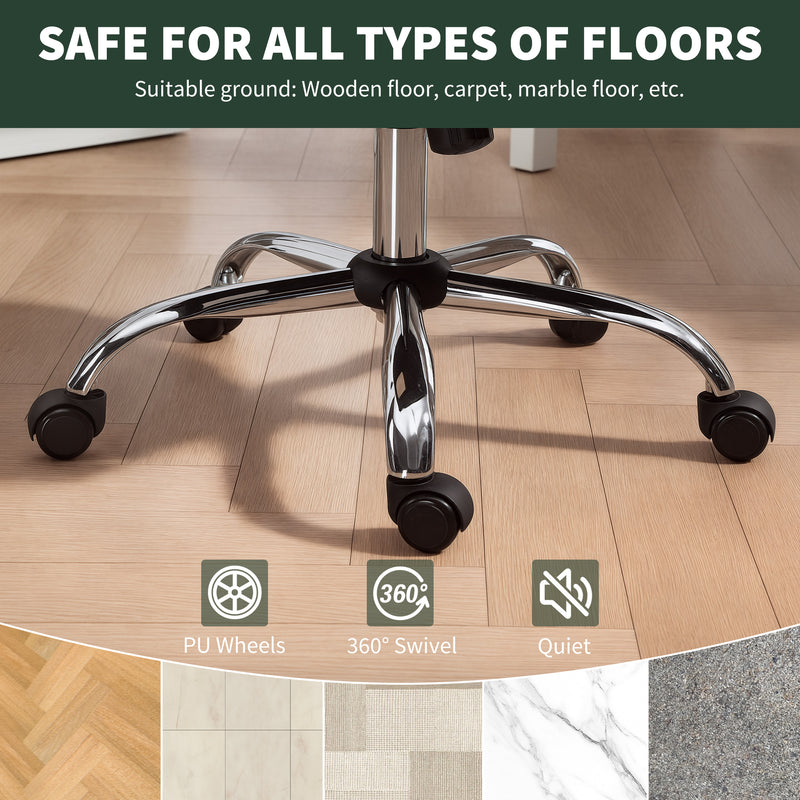 Dark Green Velvet Swivel Office Chair with Padded Seat and Adjustable Height Support