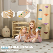 3 in 1 Kids Climbing Frame with Slide Foldable Indoor Playset for Ages 2 to 6, White