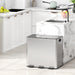 Steel Triple Kitchen Pedal Bin 3 x 15L with Soft Close Lid and Removable Buckets by HOMCOM