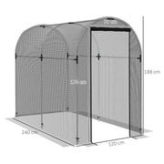 Galvanised Steel Garden Fruit Cage With Zipped Door For Plant Protection Black