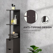 Tall Freestanding Bathroom Storage Cabinet With Shelves and Drawers Brown by HOMCOM