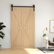 Sliding Door Track Kit for Folding Doors Space Saving and Quiet Operation Black AOSOM