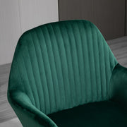 Velvet Accent Chair With Plisse Backrest for Living Room or Bedroom, Green