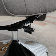 Grey Velvet Swivel Recliner Armchair With Footstool For Living Room Or Office Use