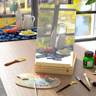 Portable Wooden Table Easel with Storage Adjustable for Painting and Sketching Beech