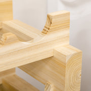 Six Tier Wooden Wine Rack Set of 2 Holds 72 Bottles Ideal for Home Cellar Use Natural