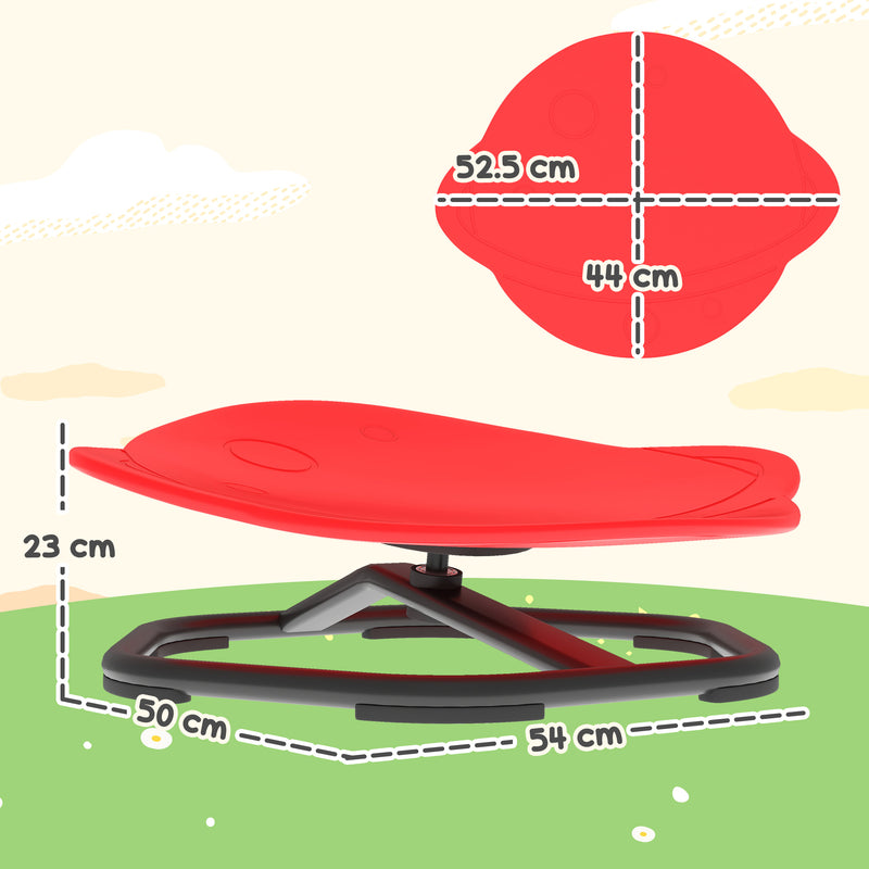 Kids Sensory Spinning Swivel Chair for Balance and Coordination Training Red AOSOM