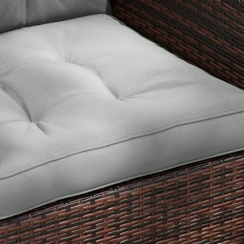 Light Grey 2 Piece Outdoor Seat and Back Cushions Set for Garden or Patio Chairs AOSOM