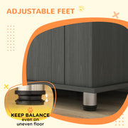 Wooden Dog Crate Table with Magnetic Door for Medium and Large Dogs Indoor Use Grey