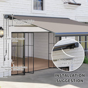 Light Grey 3 x 2.5 m Electric Retractable Awning with Remote UV50+ Sun Shade Canopy by Outsunny