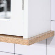 White Bathroom Furniture Set with Mirror Cabinet and Sink Storage by kleankin