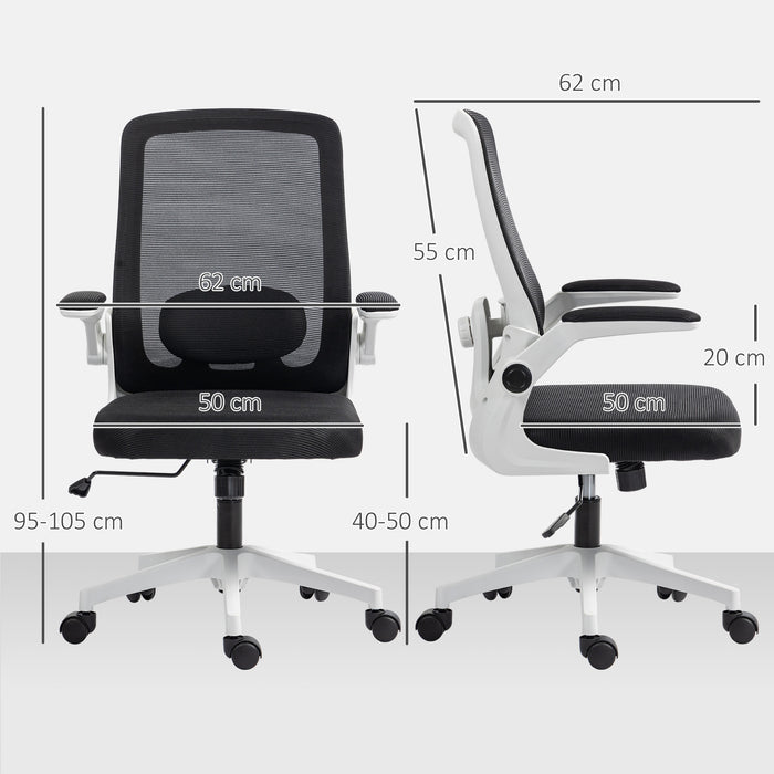 Black Mesh Back Adjustable Swivel Office Chair with Ergonomic Design by HOMCOM