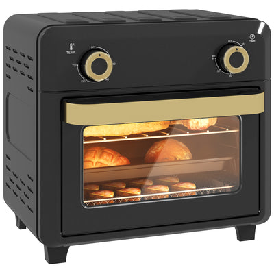 10L Black Air Fryer Oven with Grill Roast Bake Adjustable Temperature and Timer by HOMCOM