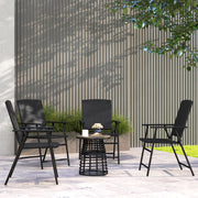 Set of Four Black Folding Rattan Dining Chairs for Outdoor and Garden by Outsunny