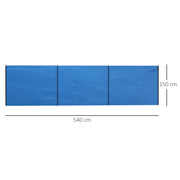4 Pole Camping Windbreak With Steel Frame and Carry Bag For Beach or Caravan Use Blue AOSOM