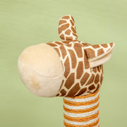 Giraffe Cat Tree with Scratching Posts Tunnel and Hanging Toy for Indoor Play Beige