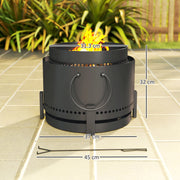 Smokeless Fire Pit with Ash Catcher 37cm Portable Firepit for Garden Camping by Outsunny