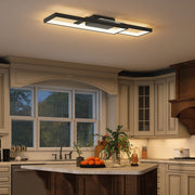 Modern Dimmable LED Ceiling Light With Remote And Wall Control For Lounge Or Bedroom Black AOSOM
