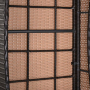 Rattan Sun Lounger Set with Adjustable Reclining Back and Cushions for Garden Patio Brown