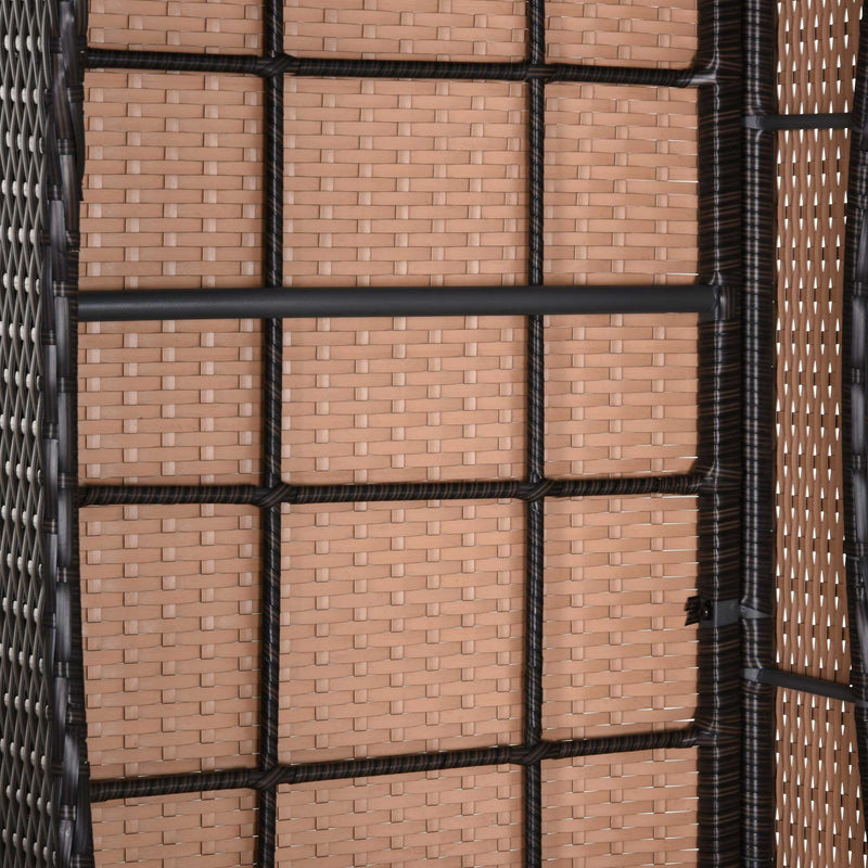 Rattan Sun Lounger Set with Adjustable Reclining Back and Cushions for Garden Patio Brown