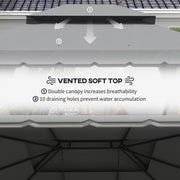 Light Grey 3 x 4m Aluminium Garden Gazebo with Nets and Curtains by Outsunny