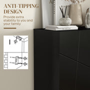 Slim Shoe Storage Cabinet With Adjustable Shelves And Soft Close Doors For Hallway Black