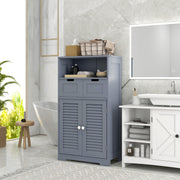 Three Part Bathroom Storage Unit With Shelf Drawers And Cupboard For Organising, Grey