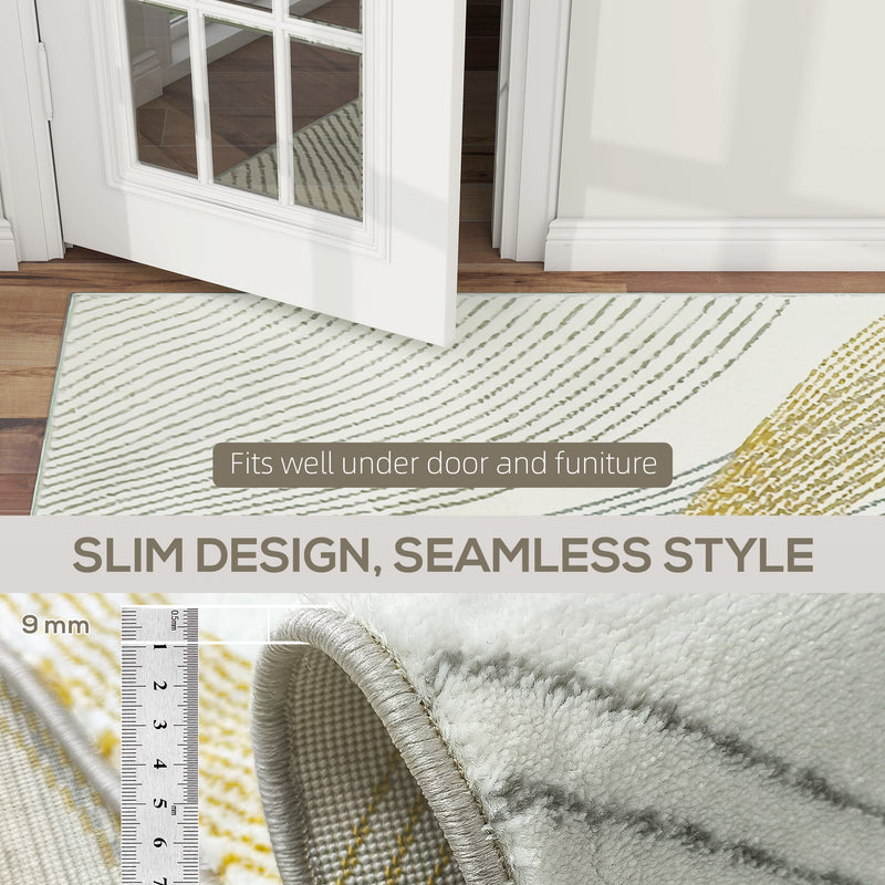 Machine Washable Area Rug for Living Room or Bedroom with Allergy Friendly Design, Cream White