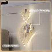 Set of 2 Silver Spiral LED Wall Lights with Adjustable Colour for Bedroom or Hallway