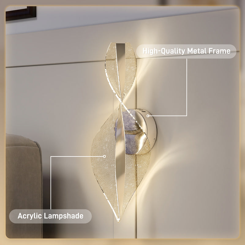 Set of 2 Silver Spiral LED Wall Lights with Adjustable Colour for Bedroom or Hallway