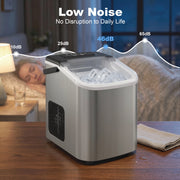 Portable Countertop Ice Maker | 12kg Daily | 2 Cube Sizes | Silver & Black Homcom