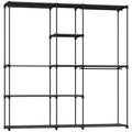 Portable Wardrobe with Shelves and Hanging Rails for Organised Bedroom Storage Black