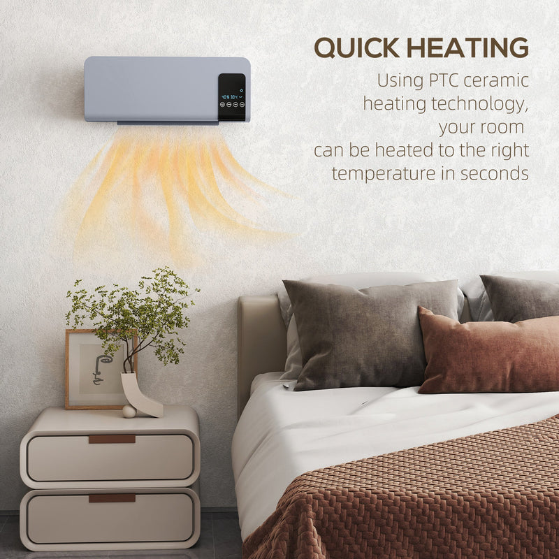 Wall Mounted Electric Heater - Grey