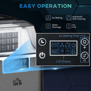 Compact Countertop Ice Maker with 3.2L Capacity and LCD Display for Home Use Black