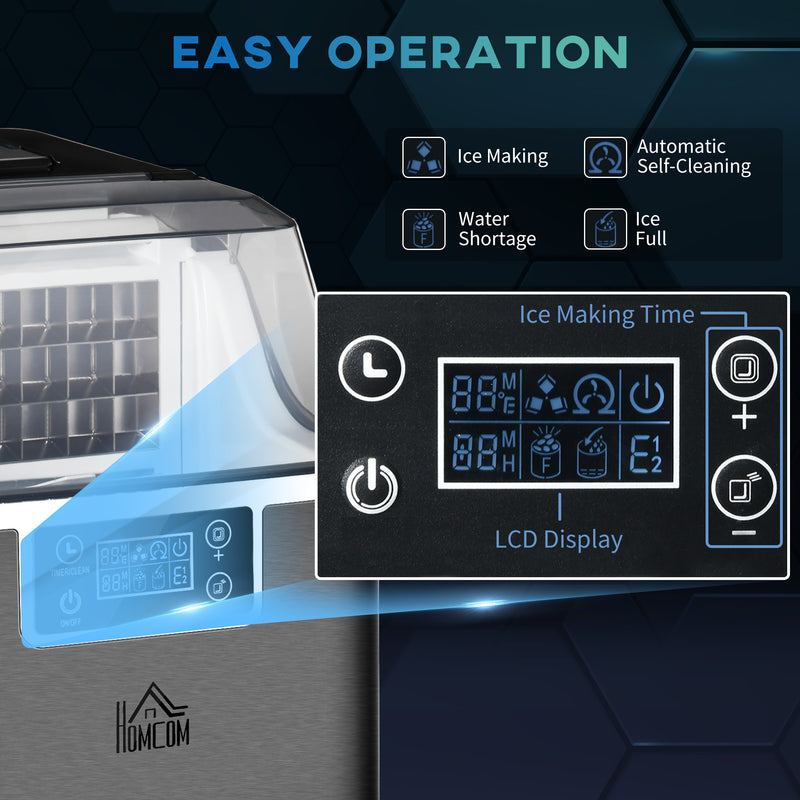 Compact Countertop Ice Maker with 3.2L Capacity and LCD Display for Home Use Black
