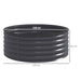 Galvanised Raised Garden Bed with Safety Edging and Gloves Dark Grey 120x120x43cm by Outsunny