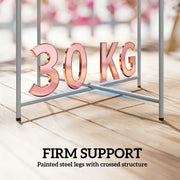 Folding Garden Side Table with Removable Tray for Easy Outdoor Serving White Outsunny