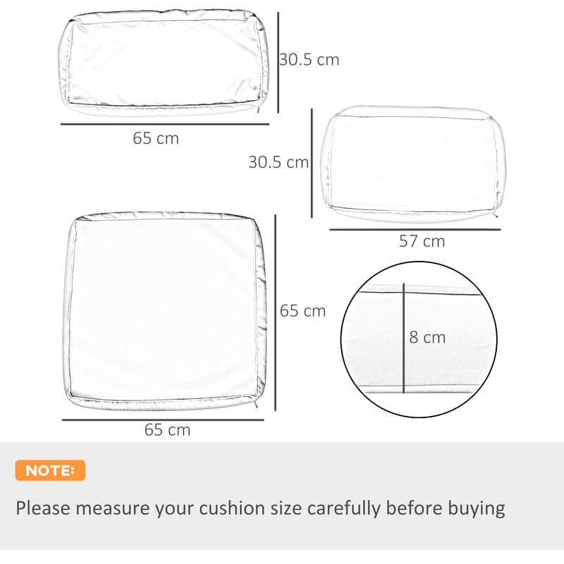 Red Set of 14 Outdoor Cushion Covers Water Resistant by Outsunny