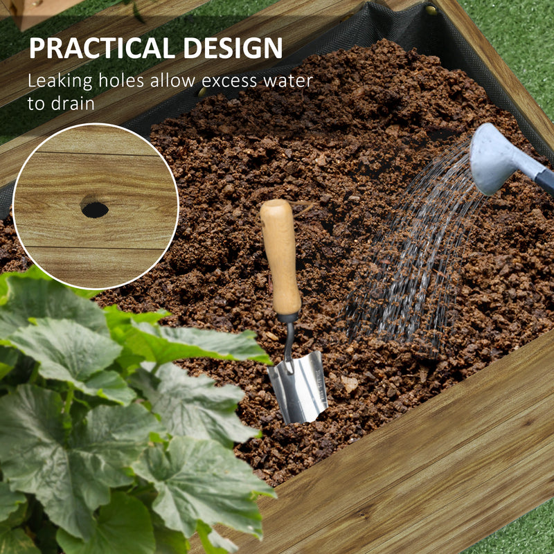 Natural Wooden Raised Planter With Trellis Back Ideal For Climbing Plants And Herbs