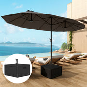 Black Garden Parasol Base with Wheels and Handles Holds Up to 80kg by Outsunny